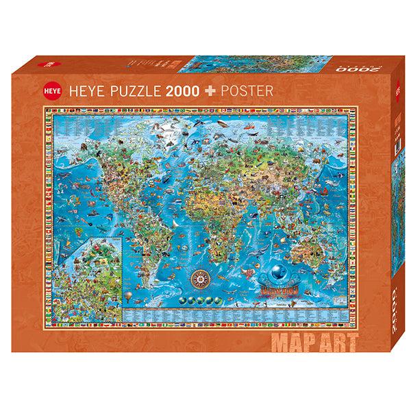 Amazing World Map Art 2000 Piece Jigsaw Puzzle Heye - for just $49.99! 