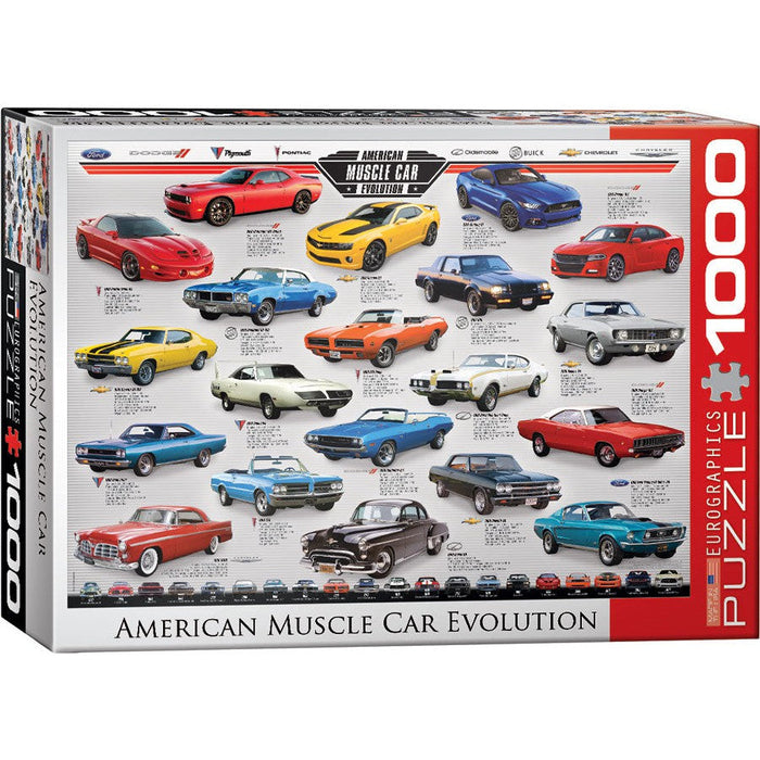 American Muscle Car Evolution 1000 Piece Jigsaw Puzzle Eurographics - for just $19.99! 