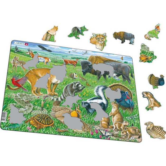 American Prairie Animals 53 Piece Tray Jigsaw Puzzle Larsen - for just $11.99! 
