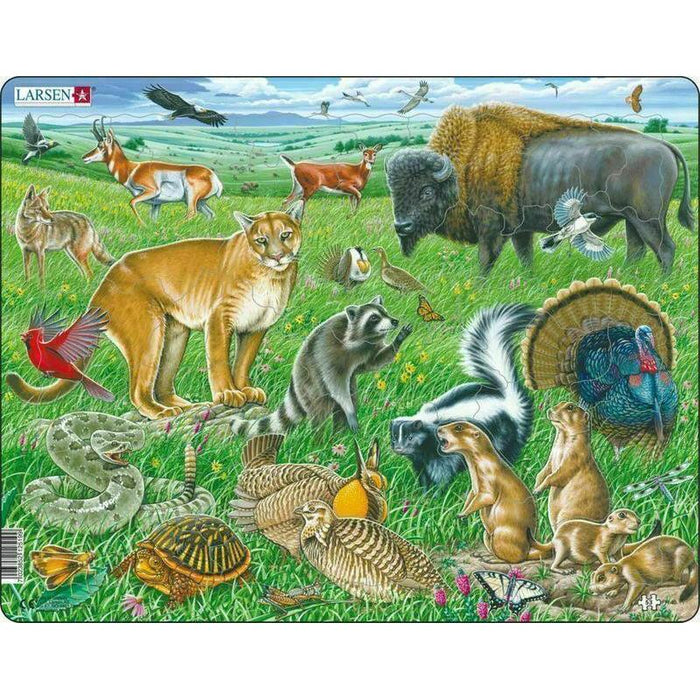 American Prairie Animals 53 Piece Tray Jigsaw Puzzle Larsen - for just $11.99! 
