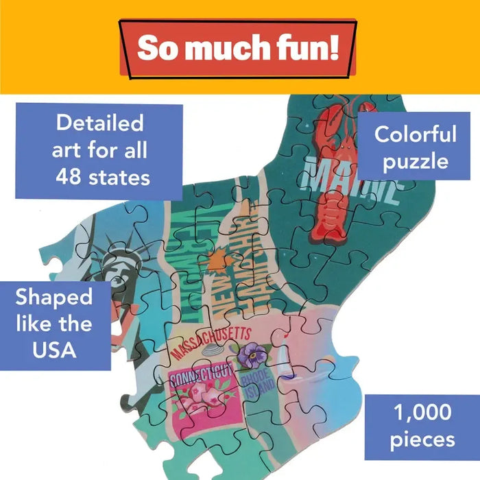 American Road Trip 1000 Piece Shaped Jigsaw Puzzle TDC - for just $19.99! 