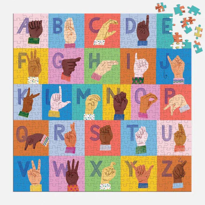 American Sign Language Alphabet 500 Piece Jigsaw Puzzle Mudpuppy - for just $17.99! 