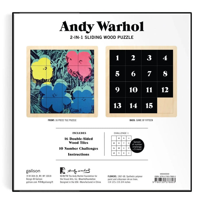 Andy Warhol Flowers 2-in-1 Sliding Wood Puzzle Galison - for just $24.99! 