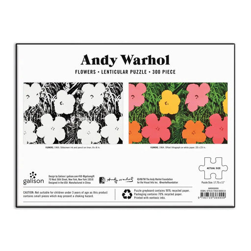 Andy Warhol Flowers 300 Piece Lenticular Jigsaw Puzzle Galison - for just $14.99! 