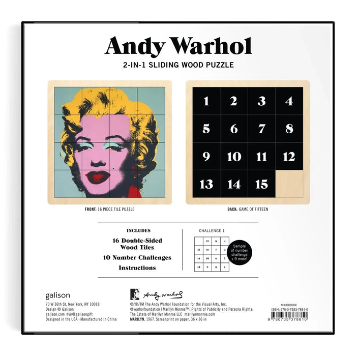Andy Warhol Marilyn 2-in-1 Sliding Wood Puzzle Galison - for just $24.99! 
