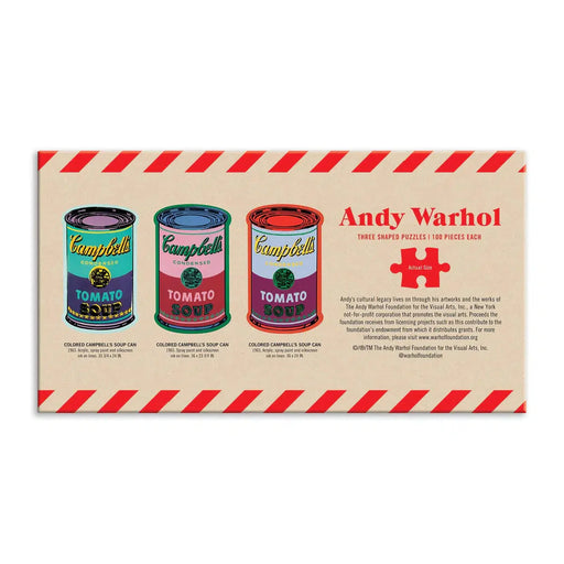 Andy Warhol Soup Cans Set of 3 100 Piece Shaped Puzzles in Tins Galison - for just $24.99! 