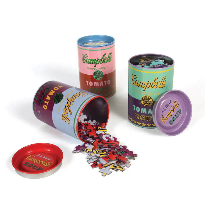 Andy Warhol Soup Cans Set of 3 100 Piece Shaped Puzzles in Tins Galison - for just $24.99! 