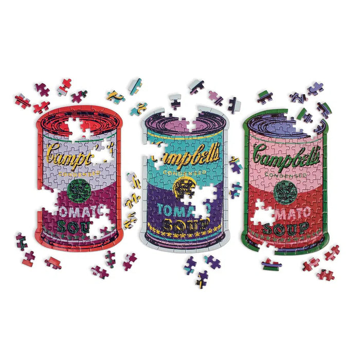 Andy Warhol Soup Cans Set of 3 100 Piece Shaped Puzzles in Tins Galison - for just $24.99! 