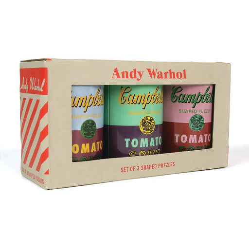 Andy Warhol Soup Cans Set of 3 100 Piece Shaped Puzzles in Tins Galison - for just $24.99! 