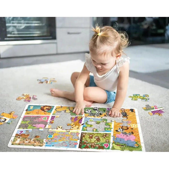 Animal Count 35 Piece Floor Jigsaw Puzzle Cobble Hill - for just $19.99! 