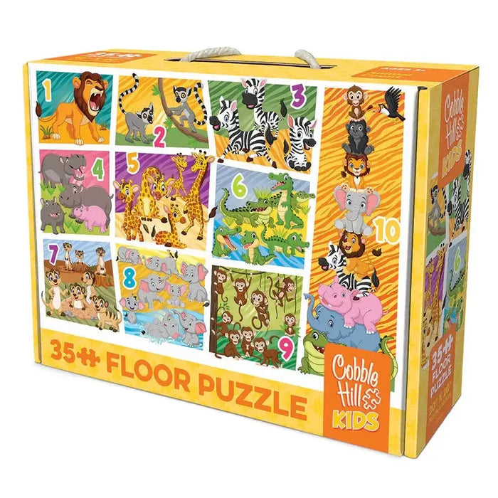 Animal Count 35 Piece Floor Jigsaw Puzzle Cobble Hill - for just $19.99! 
