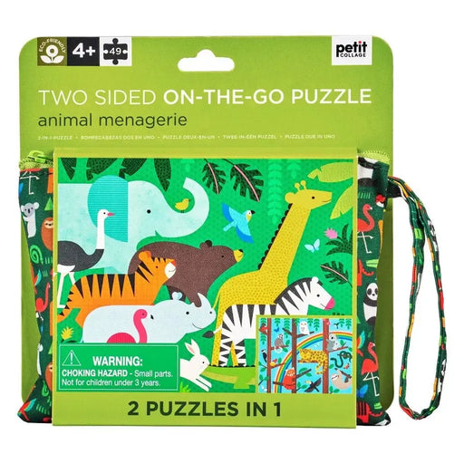 Animal Menagerie "On-the-Go" 49 Piece Double-Sided Jigsaw Puzzle Chronicle - for just $11.99! 