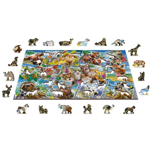 Animal Postcards 505 Piece Wood Jigsaw Puzzle Wooden City - for just $27.99! 
