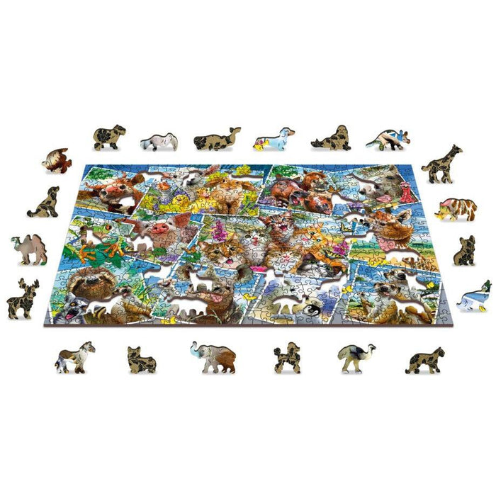 Animal Postcards 505 Piece Wood Jigsaw Puzzle Wooden City - for just $27.99! 