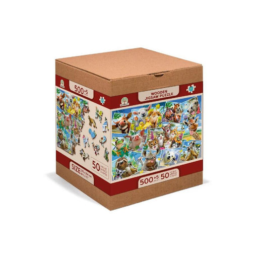 Animal Postcards 505 Piece Wood Jigsaw Puzzle Wooden City - for just $27.99! 