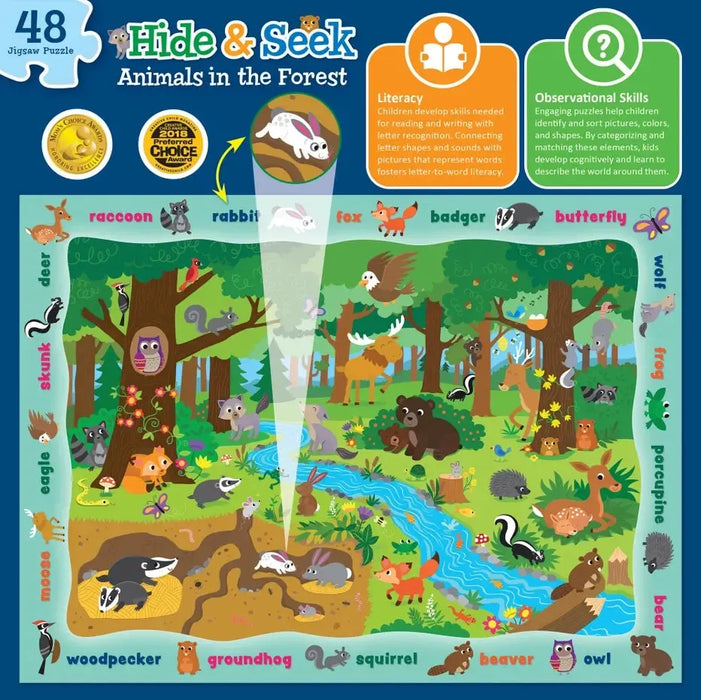Animals in the Forest Hide & Seek 48 Piece Jigsaw Puzzle MasterPieces - for just $14.99! 