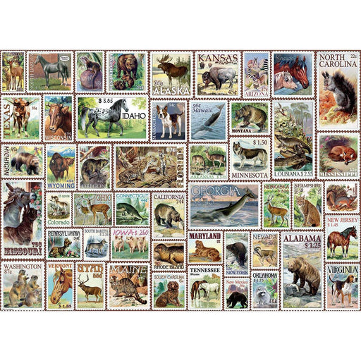 Animals of North America Vintage Stamps 500 Piece Jigsaw Puzzle Eurographics - for just $17.99! 