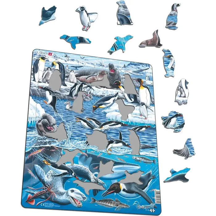 Antarctica Animals 66 Piece Tray Jigsaw Puzzle Larsen - for just $11.99! 