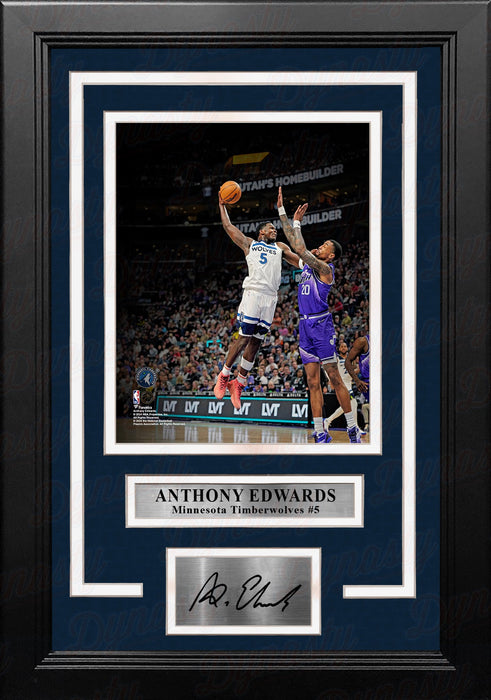 Anthony Edwards One-Handed Dunk Minnesota Timberwolves 8" x 10" Framed Photo with Engraved Autograph - for just $79.99! 