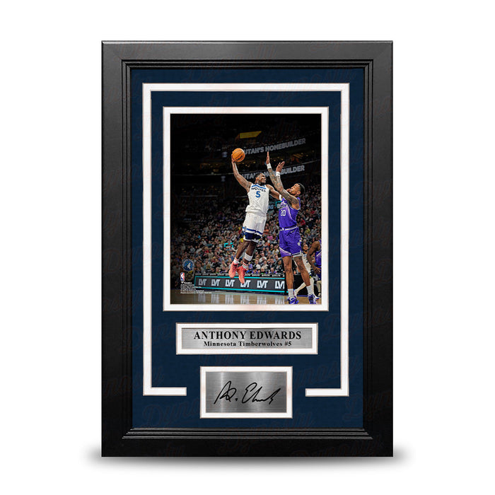 Anthony Edwards One-Handed Dunk Minnesota Timberwolves 8" x 10" Framed Photo with Engraved Autograph - for just $79.99! 