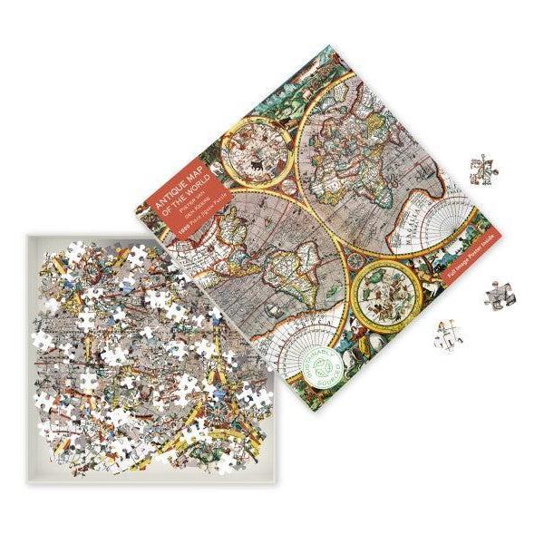 Antique World Map by Pieter van den Keere 1000 Piece Jigsaw Puzzle Flame Tree - for just $19.99! 