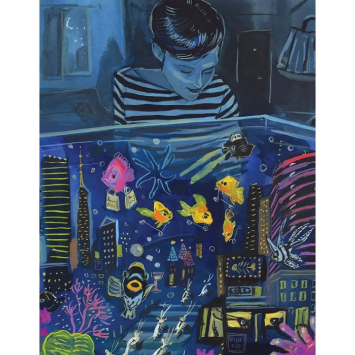 Aquarium Nightlife by Jenny Kroik 100 Piece Mini Jigsaw Puzzle NYPC - for just $14.99! 