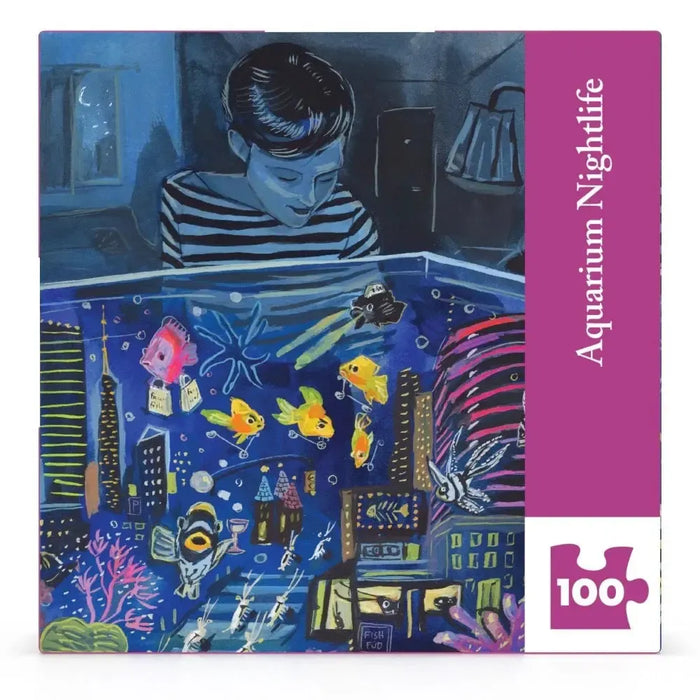 Aquarium Nightlife by Jenny Kroik 100 Piece Mini Jigsaw Puzzle NYPC - for just $14.99! 