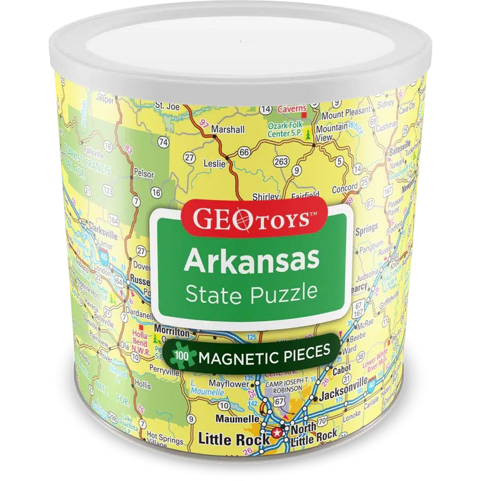Arkansas State 100 Piece Magnetic Jigsaw Puzzle Geotoys - for just $11.99! 