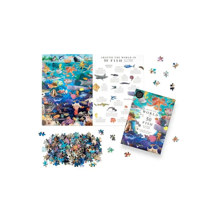 Around the World in 50 Fish 1000 Piece Jigsaw Puzzle Laurence King - for just $24.99! 