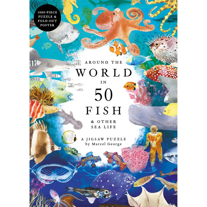 Around the World in 50 Fish 1000 Piece Jigsaw Puzzle Laurence King - for just $24.99! 