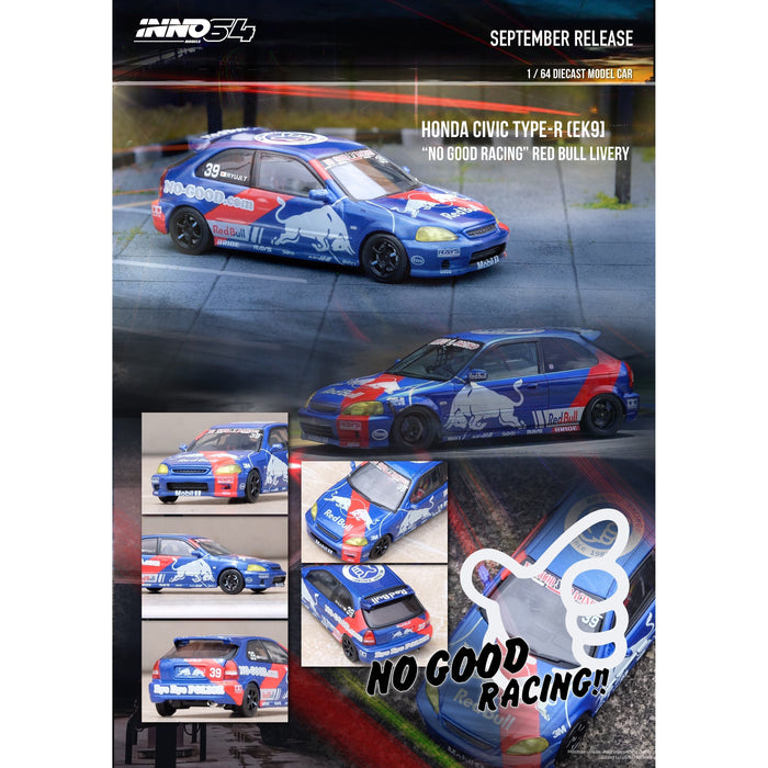 Inno64 Honda Civic Type-R EK9 #39 NO GOOD RACING Red Bull Livery 1:64 IN64-EK9-JDM16 - Just $29.99! Shop now at Retro Gaming of Denver