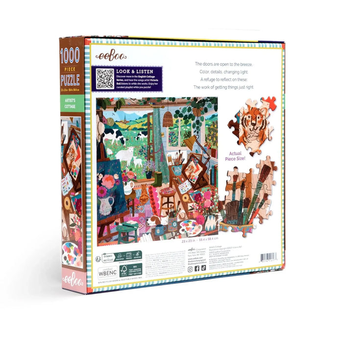 Artist's Cottage 1000 Piece Jigsaw Puzzle eeBoo - for just $26.99! 