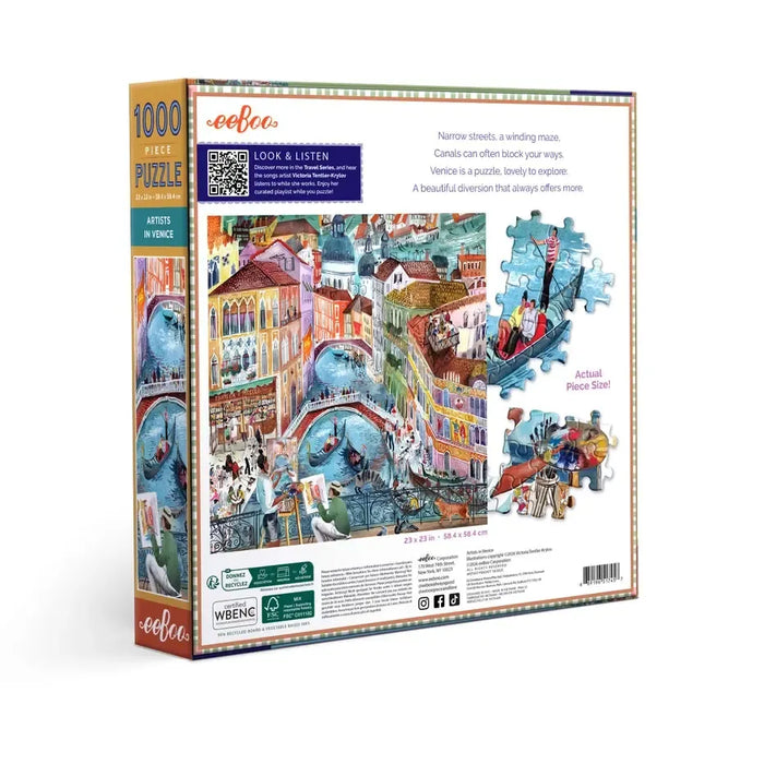 Artists in Venice 1000 Piece Jigsaw Puzzle eeBoo - for just $26.99! 