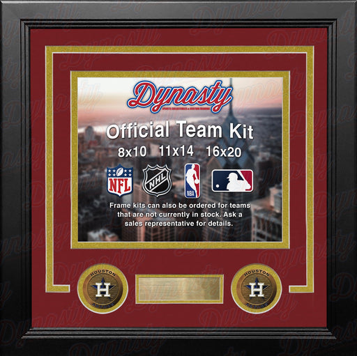 MLB Baseball Photo Picture Frame Kit - Houston Astros (Brick Red Matting, Gold Trim) - for just $29.99! 