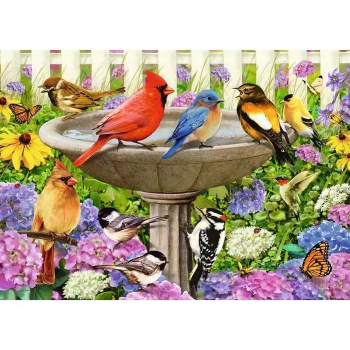 At the Birdbath 500 Large Piece Jigsaw Puzzle Ravensburger - for just $24.99! 