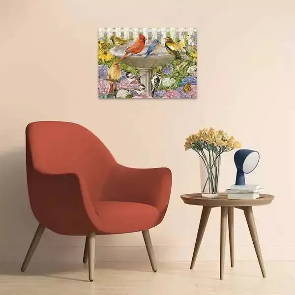 At the Birdbath 500 Large Piece Jigsaw Puzzle Ravensburger - for just $24.99! 