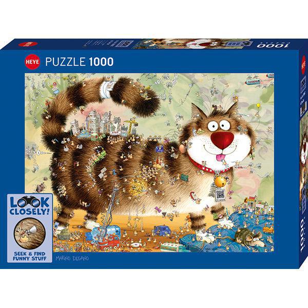 At the Cat Look Closely Seek & Find 1000 Piece Jigsaw Puzzle Heye - for just $29.99! 