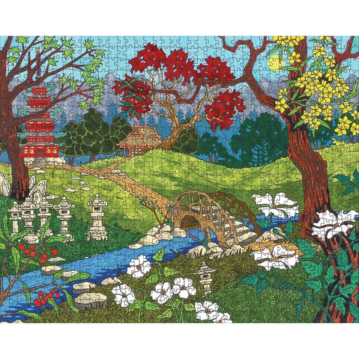 At the Japanese Garden 1000 Piece Jigsaw Puzzle Pomegranate - for just $24.99! 