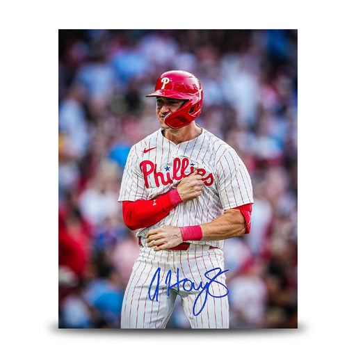 Austin Hays Chest Pound Autographed Philadelphia Phillies 8" x 10" Baseball Photo - for just $49.99! 