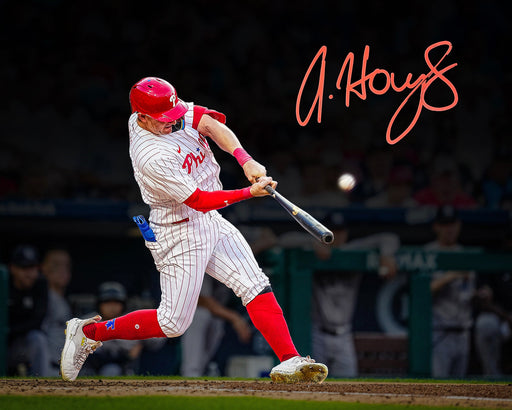 Austin Hays Blackout Swing Autographed Philadelphia Phillies 11" x 14" Baseball Photo - for just $25! 