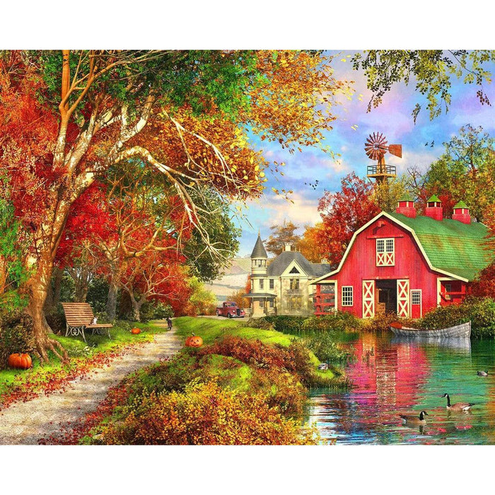 Autumn Barn 1000 Piece Jigsaw Puzzle Springbok - for just $19.99! 