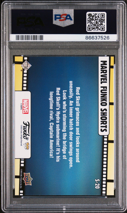 2023 UPPER DECK FUNKO POP MARVEL  SHORTS RED SKULL SHORTSCONFETTI BOMB #S20  PSA 10 - for just $149! 
