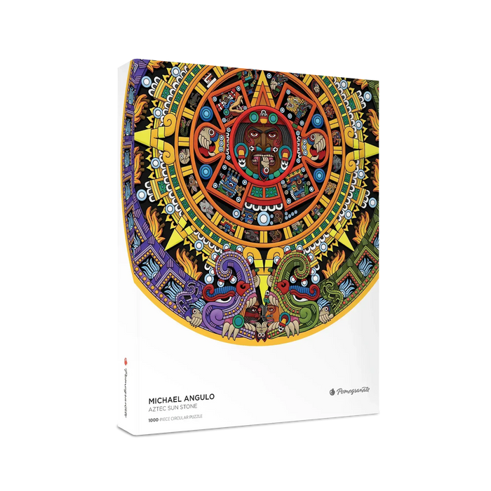 Aztec Sun Stone 1000 Piece Circular Jigsaw Puzzle Pomegranate - for just $24.99! 