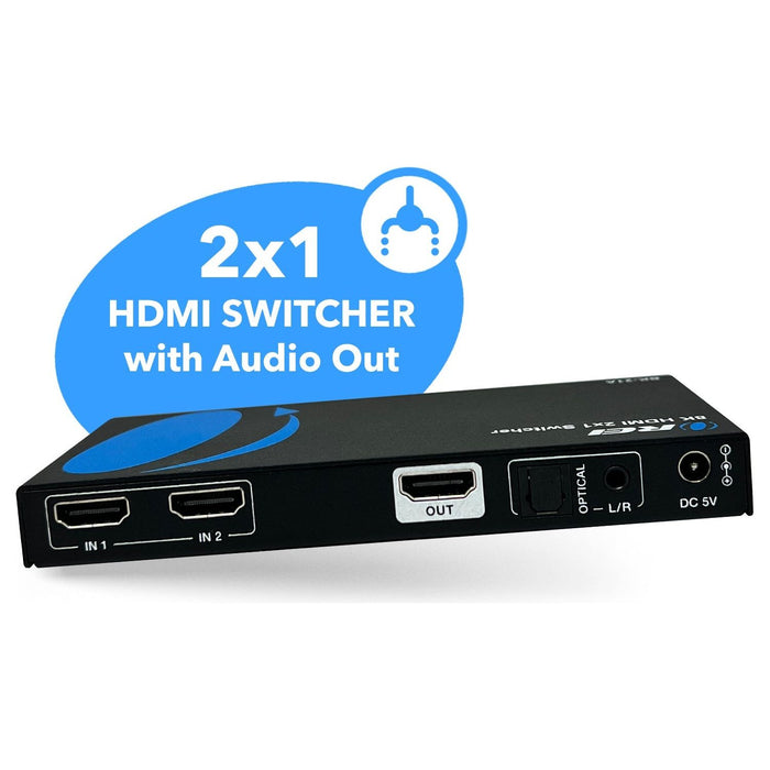 2x1 HDMI Switcher W/ Audio Out: 2-in 1-out, UltraHD 8K, EDID (BK-21A) - Just $69.99! Shop now at Retro Gaming of Denver