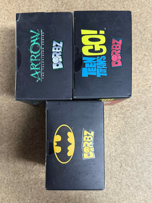 Funko Dorbz DC Arrow Malcolm Merlyn, Robin & Zur-En-arrh Batman Exclusive Lot Of 3 - for just $15! 