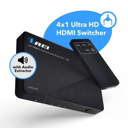 Ultra HD 4x1 HDMI Switch with Audio Extractor & IR Remote (UHD-401) - Premium HDMI Switches - Just $54.99! Shop now at Retro Gaming of Denver