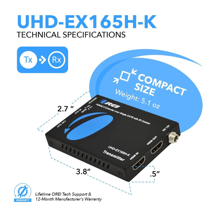 4K HDMI Extender Over Cat6/7 Cable upto 165 ft - IR & Loop-out (UHD-EX165H-K) - Just $99.99! Shop now at Retro Gaming of Denver