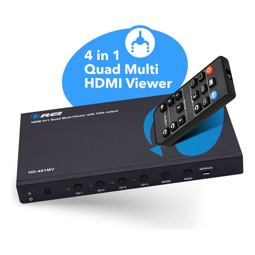 Quad Multi Viewer 4x1 HDMI Switch HDMI/VGA Output Full HD 1080p (HD-401MV) - Premium HDMI Switches - Just $134.99! Shop now at Retro Gaming of Denver