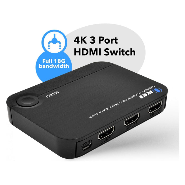 4K 3x1 HDMI Switch 2 HDMI + USB-C Input (UHD-301C) - Just $44.99! Shop now at Retro Gaming of Denver