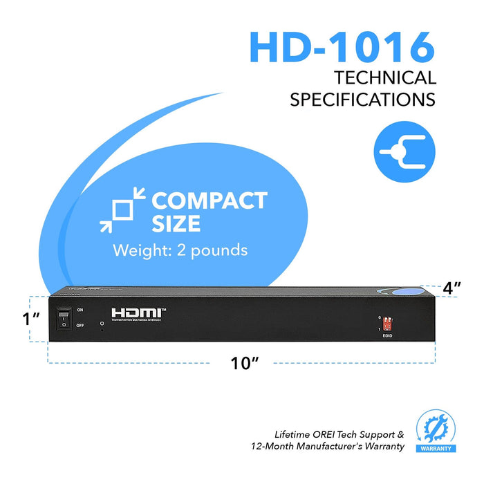 1x16 HDMI Splitter : 1-In 16-Out, 1080p, EDID (HD-1016) - Just $79.99! Shop now at Retro Gaming of Denver